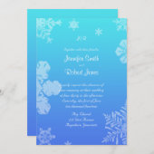 Blauer und Aquamariner Schneeflocken Einladung (Vorne/Hinten)