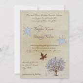 Blauer und brauner Baum - Einladung zum Hochzeitsf (Rückseite)