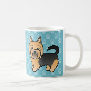 Blauer und brauner Cartoon Australian Terrier Kaffeetasse