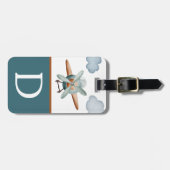 Blauer und brauner Farbblock-Kid Gepäckanhänger (Vorderseite horizontal)