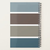 Blauer und brauner Farbblock mit Monogramm-Initial Planer (Rückseite)