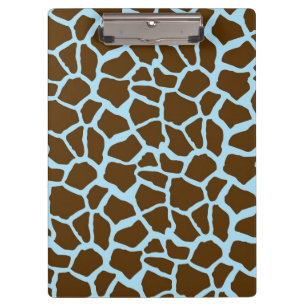 Blauer und brauner Giraffinefeld Klemmbrett