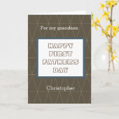 Blauer und brauner Glückwunsch Erster Vatertag Gro Karte (Gelbe Blume)