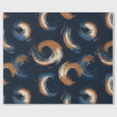 Blauer und brauner Kreis auf dunklem Hintergrund Geschenkpapier (Flach)