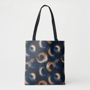 Blauer und brauner Kreis auf dunklem Hintergrund Tasche
