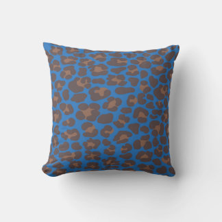 Blauer und brauner Leopardenprint-Kissen für den A Kissen