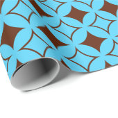 Blauer und brauner Shippo Geschenkpapier (Rolleneckpunkt)