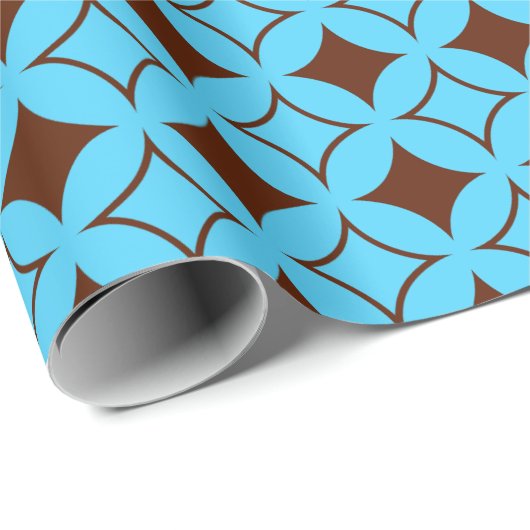 Blauer und brauner Shippo Geschenkpapier (Rolleneckpunkt)