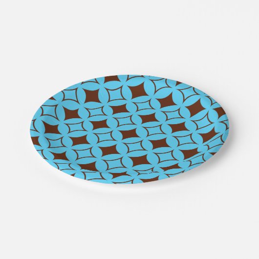 Blauer und brauner Shippo Pappteller (Schrägansicht)
