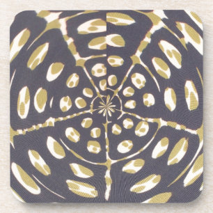 Blauer und cremiger Kreis-Polka-Punkt-Oval-Muster Untersetzer