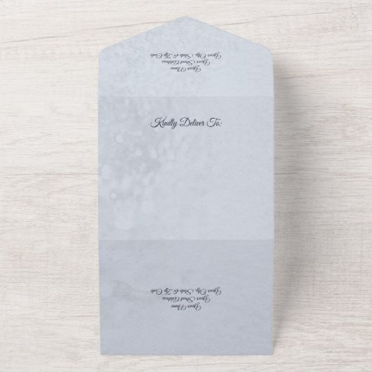 Blauer und Elfenbeinblauer Rose All In One Einladung (Außenbereich)