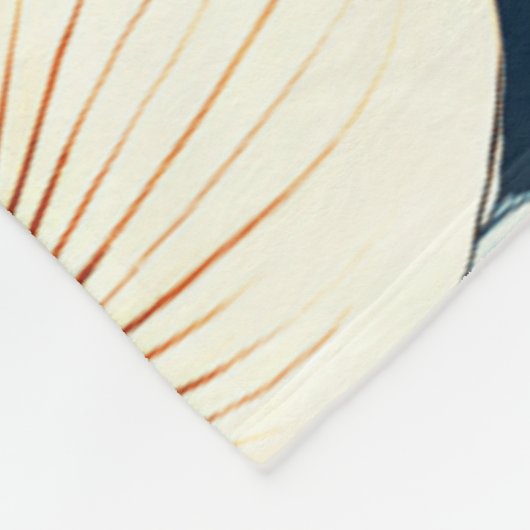 Blauer und Elfenbeinblumen-Design Fleecedecke (Ecke)