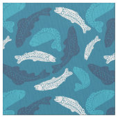 Blauer und Elfenbeinforellen, Gemusterter Fisch Stoff (Nahaufnahme)