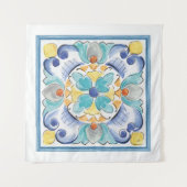 Blauer und Gelbblut Wandteppich (Vorderseite (Horizontal))