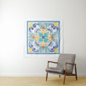 Blauer und Gelbblut Wandteppich (Beispiel (Horizontal))