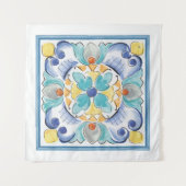 Blauer und Gelbblut Wandteppich (Vorderseite)