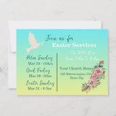 Blauer und gelbe Osterkirche Einladung (Rückseite)