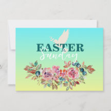 Blauer und gelbe Osterkirche Einladung