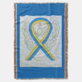Blauer und gelber Angel Blanket Decke (Vorderseite Vertikal)