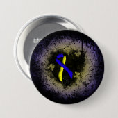 Blauer und gelber Barsch Button (Vorne & Hinten)