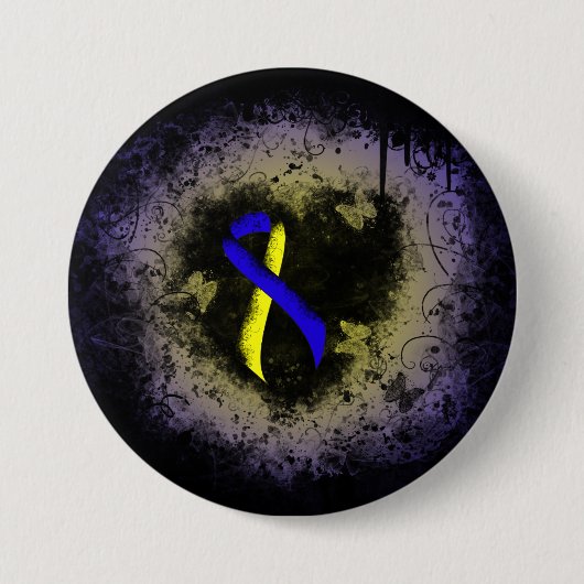 Blauer und gelber Barsch Button (Vorderseite)