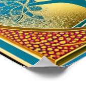 Blauer und gelber Baum des Lebensgeplagten Poster (Ecke)