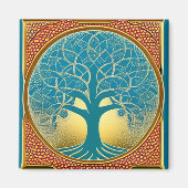 Blauer und gelber Baum des Lebensmagneten Magnet (Vorne)