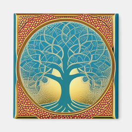 Blauer und gelber Baum des Lebensmagneten Magnet