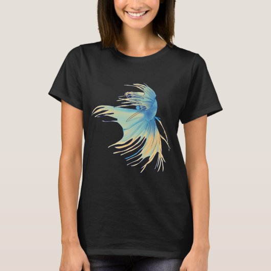 Blauer und Gelber Betta T-Shirt (Vorderseite)