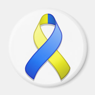 Blauer und gelber Bewusstseins-Band-Magnet Magnet