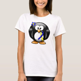 Blauer und gelber Blauer Bauch-Pinguin T-Shirt