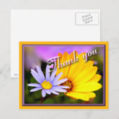 Blauer und gelber Blumen Postkarte (Vorne/Hinten)