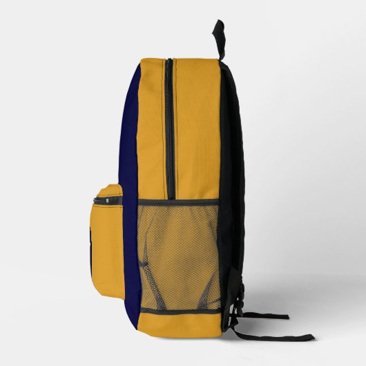 Blauer und gelber Farbblock Bedruckter Rucksack (Rechts)