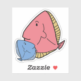 Blauer und gelber Fisch Aufkleber