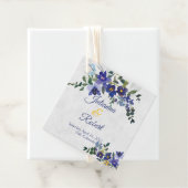 Blauer und gelber Hochzeitskalender Geschenkanhänger (Beispiel)