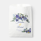 Blauer und gelber Hochzeitskalender Geschenktütchen (Vorderseite)