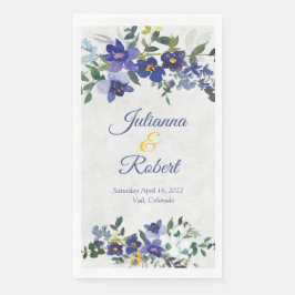 Blauer und gelber Hochzeitskalender Serviette