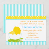 Blauer und gelber Junge Kinderdusche Einladung (Vorne/Hinten)