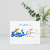 Blauer und gelber Laughang Drachenfarben Postkarte (Stehend Vorderseite)