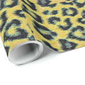 Blauer und gelber Leopard Print Skin Fur Geschenkpapier (Rolleneckpunkt)