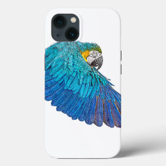 Blauer und gelber Makaw iPhone 13 Hülle