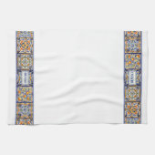 Blauer und gelber Mittelmeeranstrich Geschirrtuch (Horizontal)