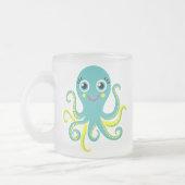 Blauer und gelber Oktopus Mattglastasse (Links)