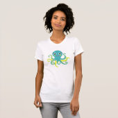 Blauer und gelber Oktopus T-Shirt (Vorne ganz)