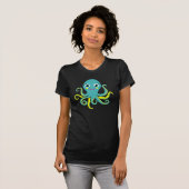 Blauer und gelber Oktopus T-Shirt (Vorne ganz)