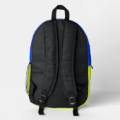 Blauer und gelber Rucksack (Rückseite)