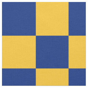 Blauer und gelber Schachbrettmuster Stoff