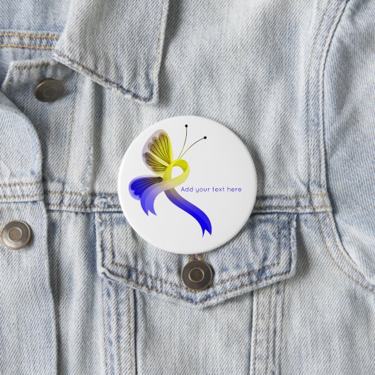 Blauer und gelber Schmetterling Button (Beispiel)