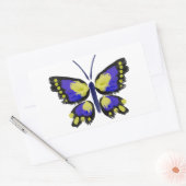 Blauer und Gelber Schmetterling Rechteckiger Aufkleber (Umschlag)