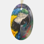 Blauer und gelber Schmuck Keramik Ornament (Links)